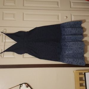 Ombre lace eyelet maxi dress